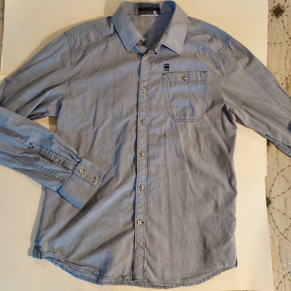 Men's G-Star Raw Correct blue button up shirt - Picture 1 of 13